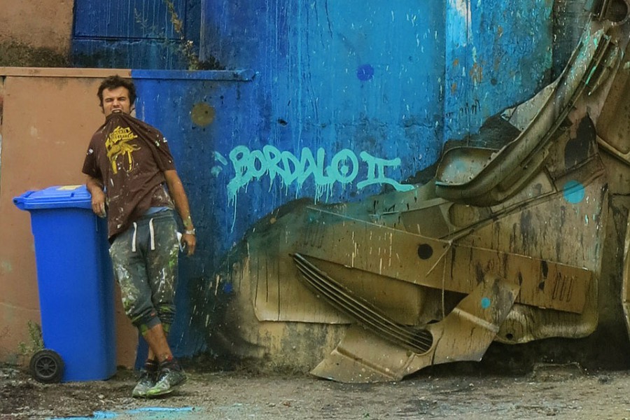 Arte urbana volta a estar em destaque no Montijo Apresenta obra de Bordalo II
