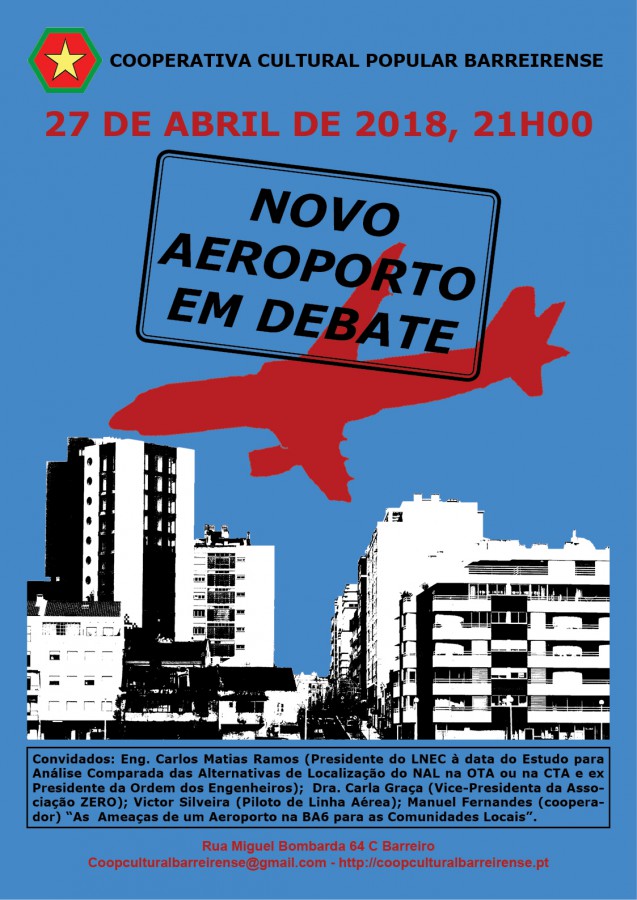 Debate no Barreiro sobre Aeroporto na Península de Setúbal Defensores das opções Campo de Tiro de Alcochete e Base Aérea 6 Montijo