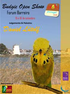 No Forum Barreiro a 15 e 16 de setembro Budgie Open Show Portugal 2018