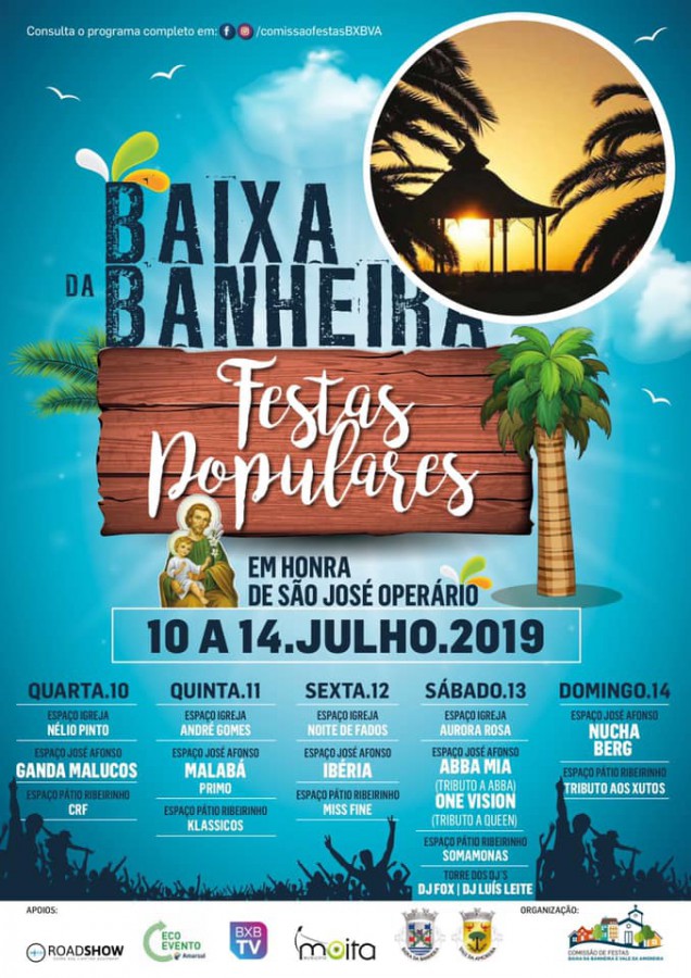 Moita - Baixa da Banheira vai estar em festa entre 10 e 14 de julho Homenagem ao Santo Padroeiro: São José Operário.