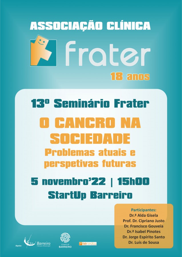 Associação Clínica Frater promove Seminário “O CANCRO NA SOCIEDADE – Problemas atuais e perspetivas futuras”
