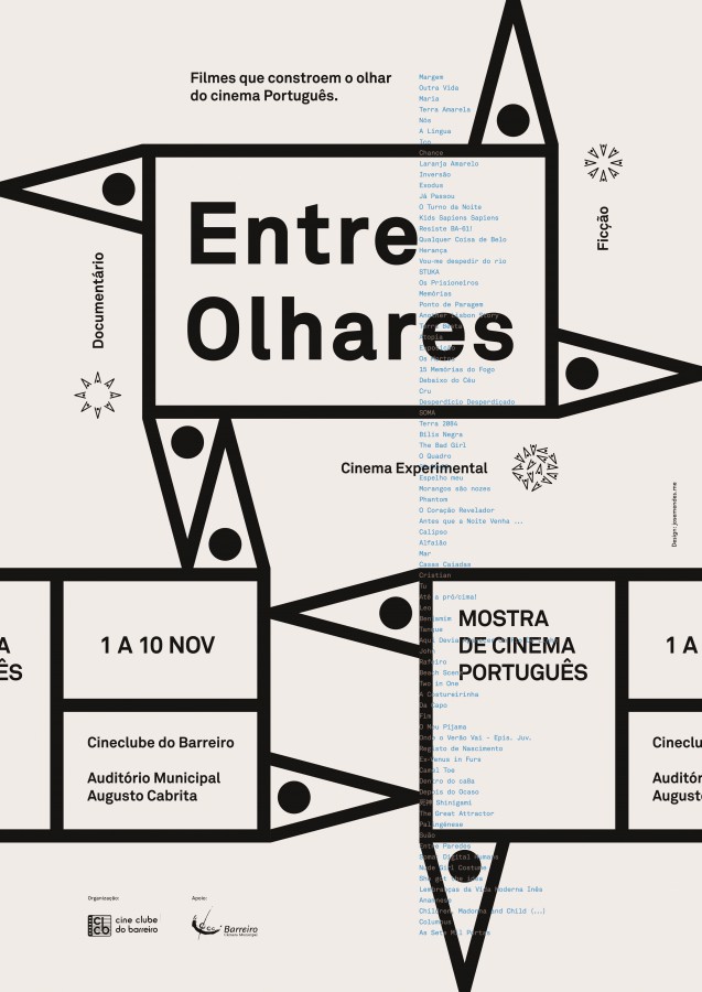 Barreiro - Mostra de Cinema Português «Entre Olhares» Uma selecção de cerca de 80 filmes maioritariamente no formato curta-metragem
