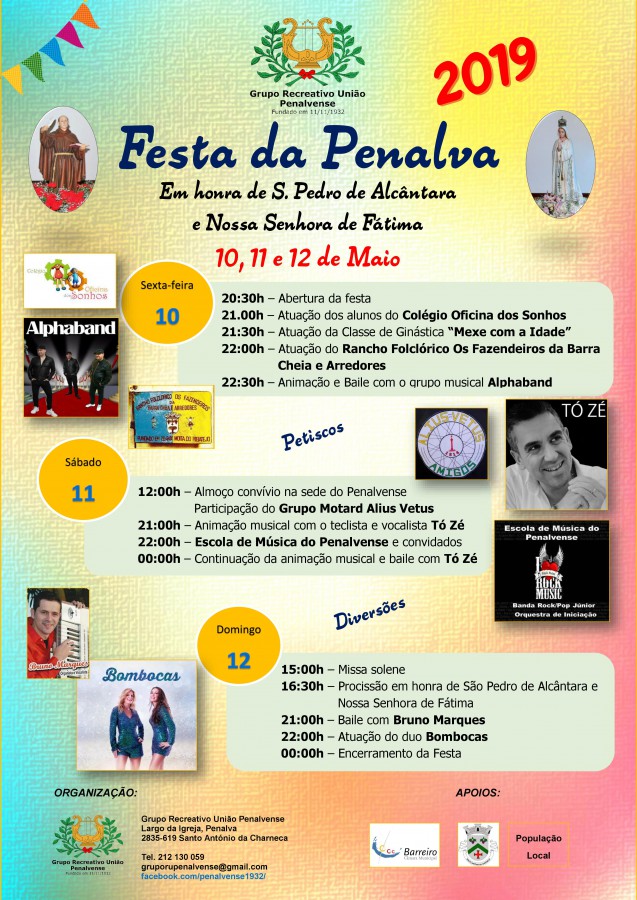 Barreiro - Festas da Penalva Em honra de S. Pedro de Alcântara . Dia 10, 11 e 12 de Maio