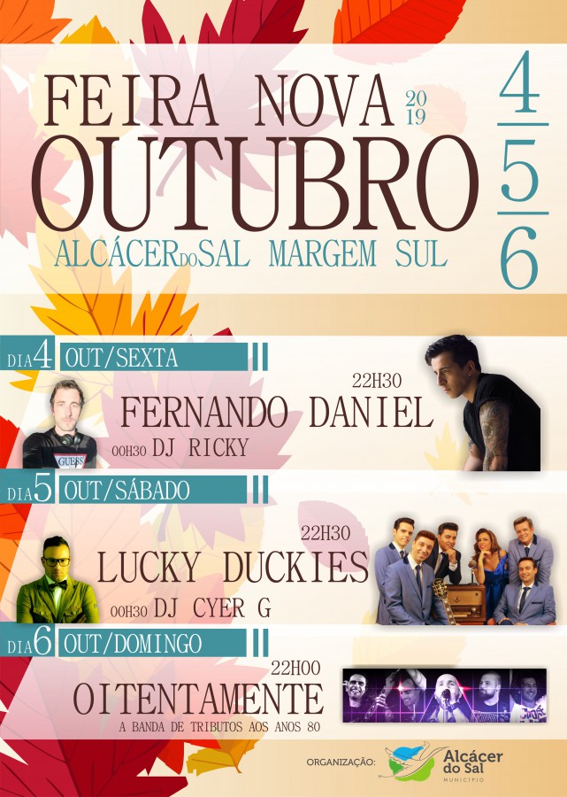 Feira Nova de Outubro Anima margem sul de Alcácer do Sal . De 4 a 6 de outubro