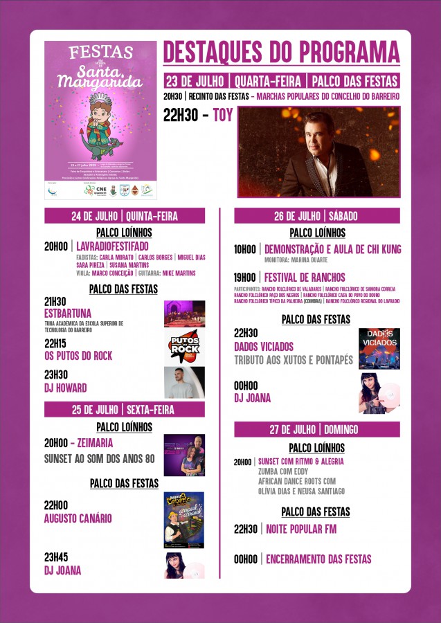 BARREIRO - De 23 a 27 de Julho Festas de Santa Margarida - Lavradio