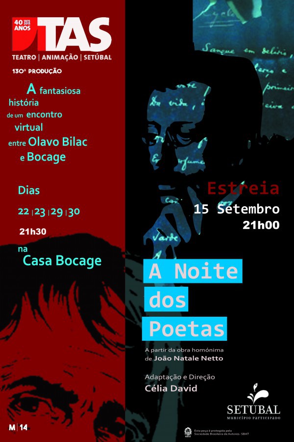 Setúbal - Comemorações Bocagianas 2017 TAS apresenta a peça de teatro «A Noite dos Poetas» de João Natale Netto