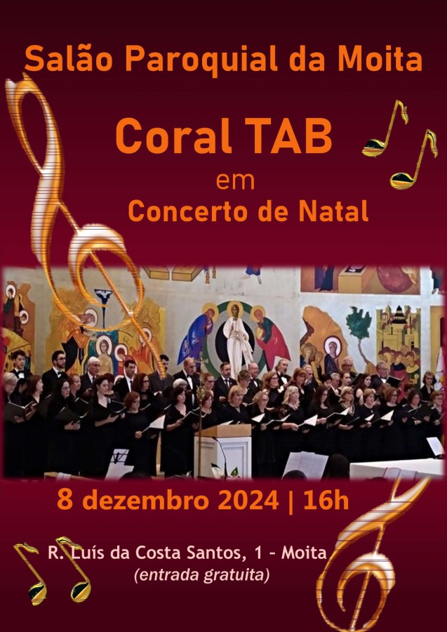 No Salão Paroquial da Moita Concerto de Natal com Coral Trabalhadores das Autarquias do Barreiro