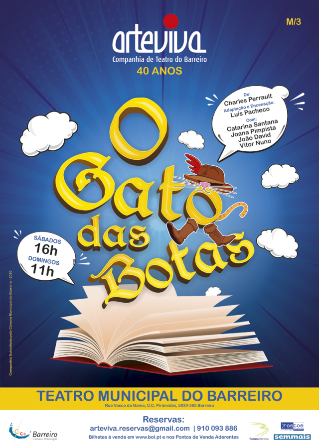 ArteViva - Companhia de Teatro do Barreiro Estreia «O GATO DAS BOTAS» com encenação de Luís Pacheco.