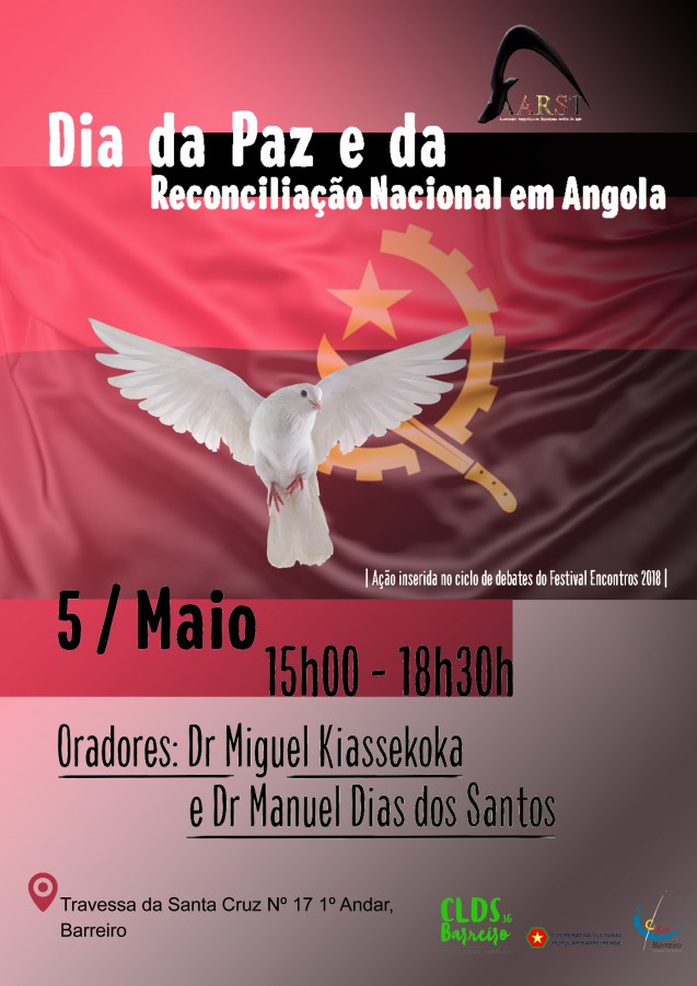 Debate «Angola e a Paz» no Barreiro Conferencistas Miguel Kiassekoka e Manuel Dias dos Santos