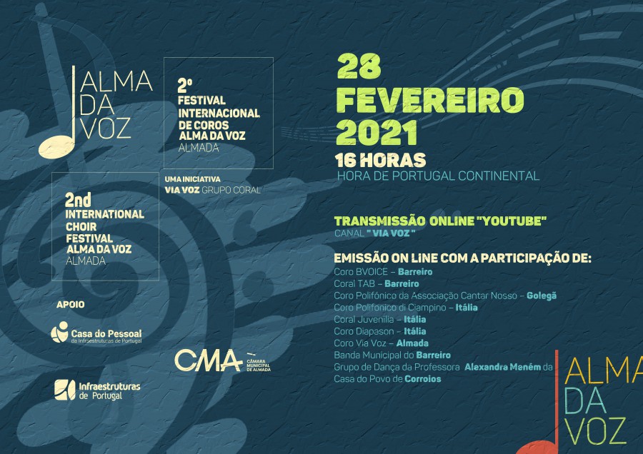 Almada - 2º Festival Internacional de Coros «Alma da Voz» Participação de Coro TAB, Coro B voice, Coro Mini TAB e Banda Municipal do Barreiro