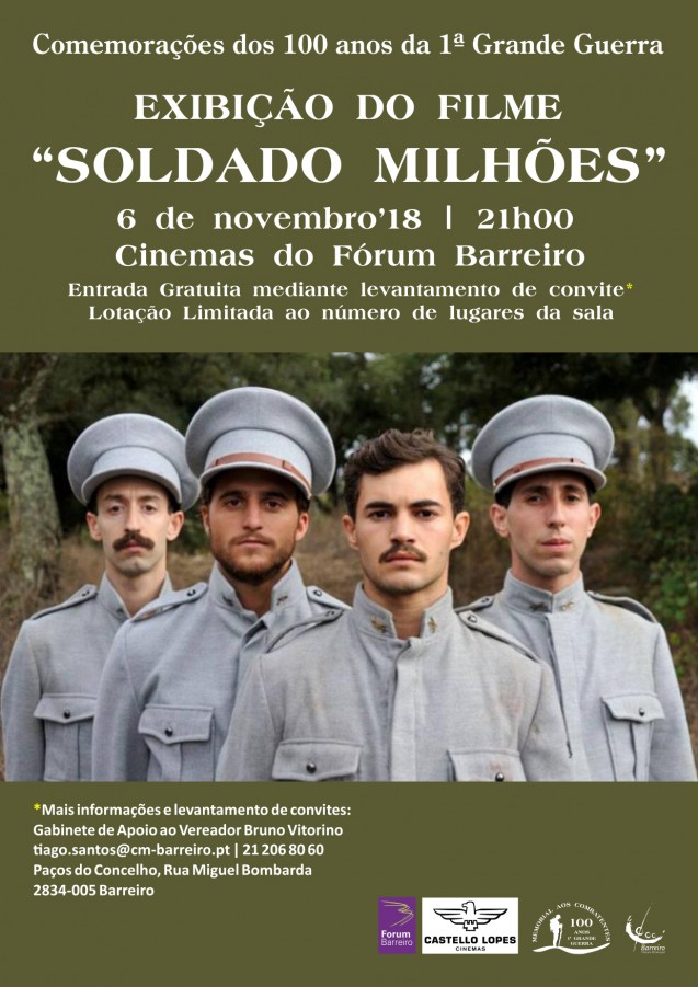 Barreiro assinala centenário do fim da Primeira Guerra Mundial Barreirenses que combateram na Primeira Guerra Mundial vão ser homenageados