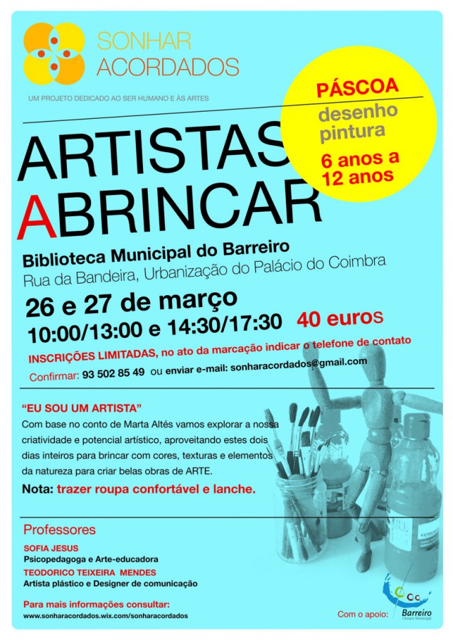 Barreiro - Ateliê «Artistas a Brincar» Inscrições abertas