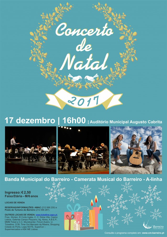 BARREIRO - CONCERTOS DE NATAL Na SFAL, Igreja de Santa Maria e AMAC