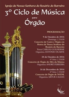 Na Igreja de Nossa Senhora do Rosário do Barreiro Concerto de Natal com o organista Artur Caldas