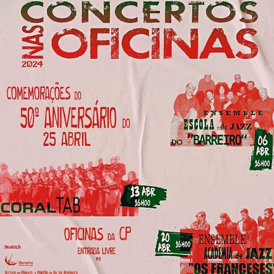 BARREIRO - Ensemble da Academia de Jazz - Os Franceses Concerto nas Oficinas da CP com arranjos de temas de José Afonso