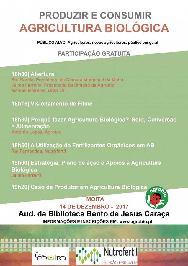Moita - Conferência «Consumir e Produzir Agricultura Biológica» Necessidade de aumento de produção em Agricultura Biológica