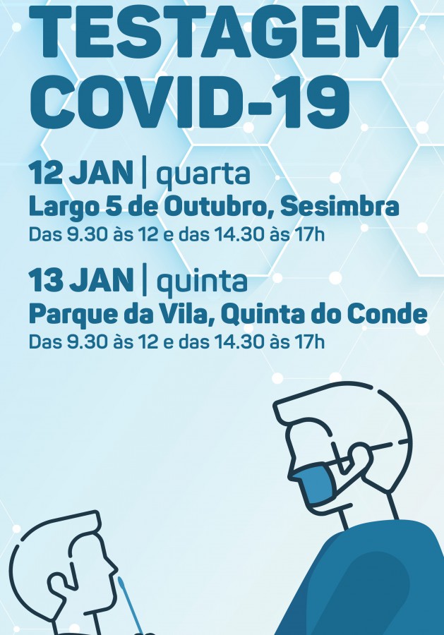 Campanha de testagem Covid gratuita No concelho de Sesimbra nos dias 12 e 13 de janeiro