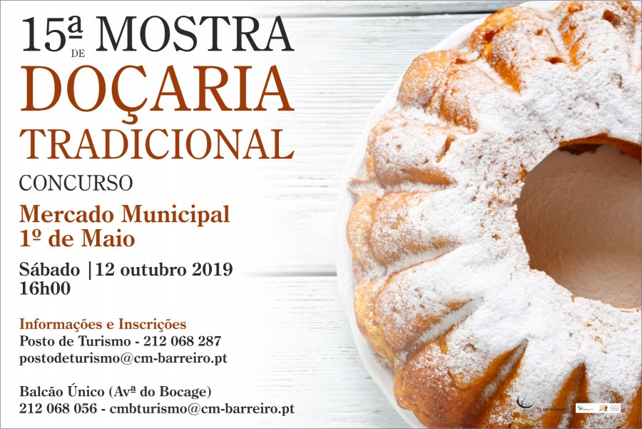 Barreiro - 15ª Mostra de Doçaria Tradicional Inscrições abertas até 30 de setembro