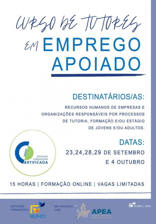 RUMO - Cooperativa de Solidariedade Social - Barreiro Promove Curso de Tutores em EMPREGO APOIADO