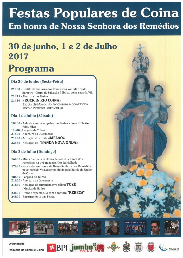Barreiro - Festas Populares de Coina Hoje atuação do cantor MELÃO . Cantora REBECA no encerramento