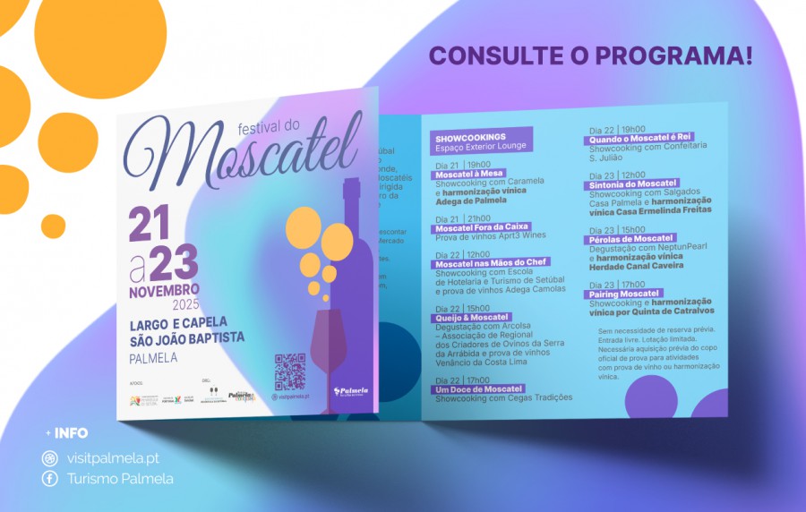 Festival do Moscatel em Palmela Mercado, showcookings e provas comentadas