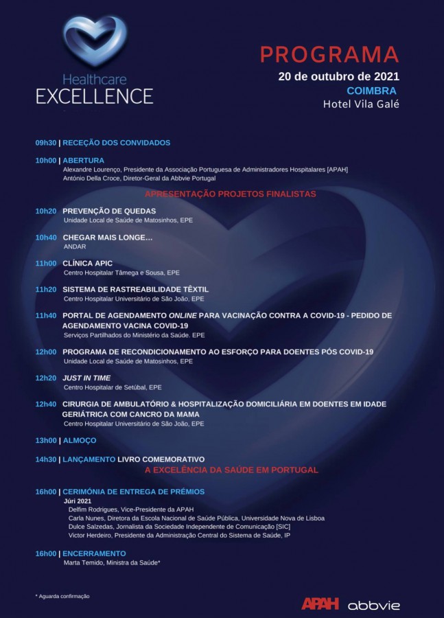 Centro Hospitalar de Setúbal Entre os finalistas da 8.ª edição do Prémio Healthcare Excellence