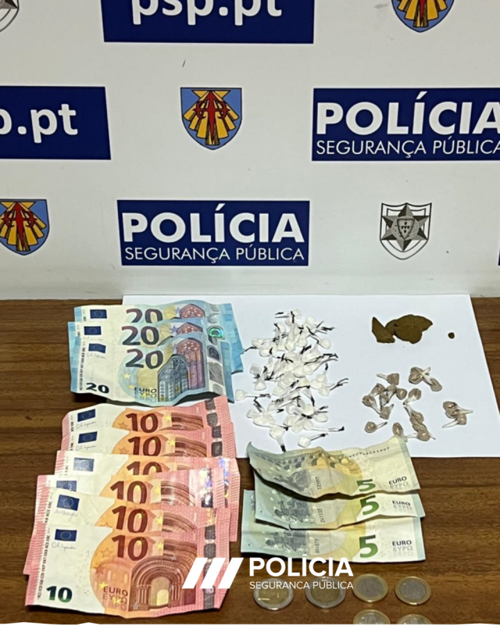 Almada - Detenção pelo crime de tráfico de estupefaciente Foi aplicada a mediada termo de identidade e residência.
