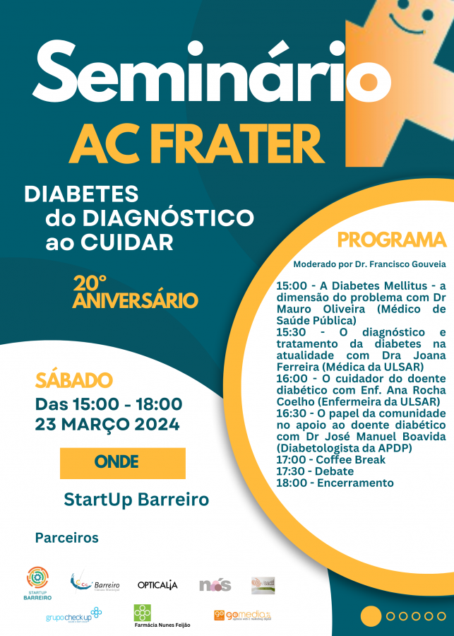 BARREIRO - Associação Clínica Frater, Seminário Frater "DIABETES - Do Diagnostico ao Cuidar"