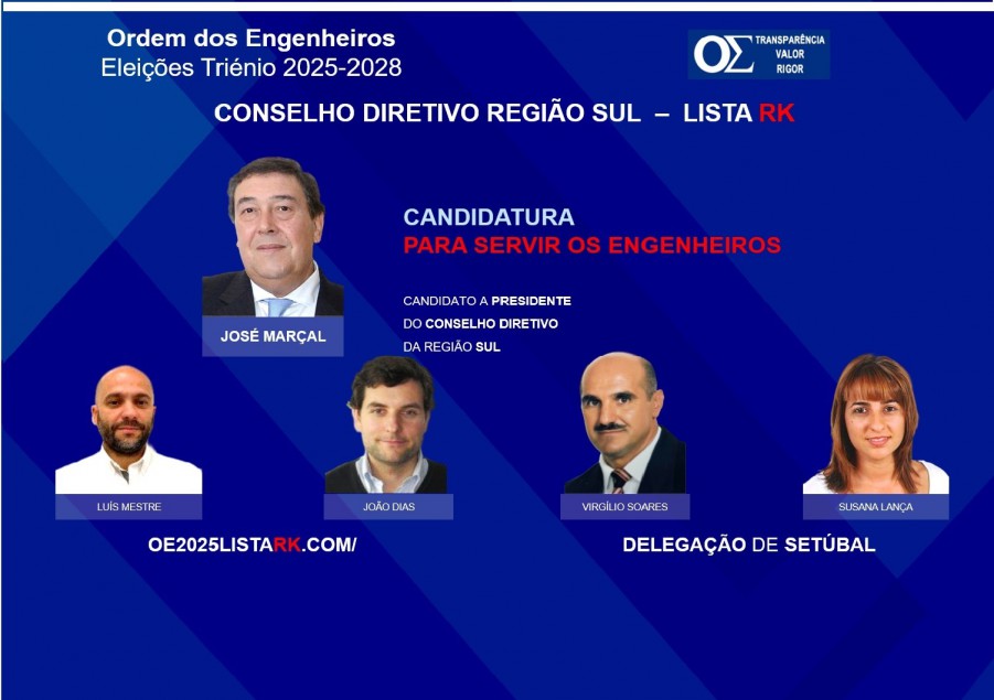ELEIÇÕES PARA A ORDEM DS ENGENHEIROS (2025-2028) Jantar de Confraternização, em Setúbal, de apoio à LISTA RK