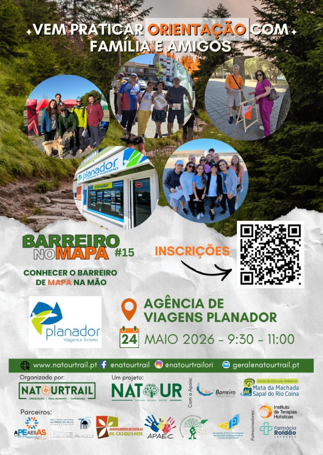 «Barreiro no Mapa» 15.ª edição «Vem conhecer o Barreiro de Mapa na mão, com a Natour» . dia 24 de maio