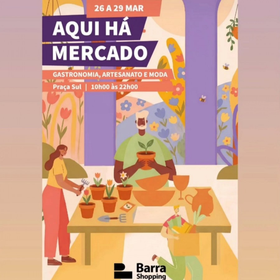 BARREIRO - No Barra Shopping de 26 a 29 de março «Aqui Há Mercado: 2.ª edição com gastronomia, artesanato e moda