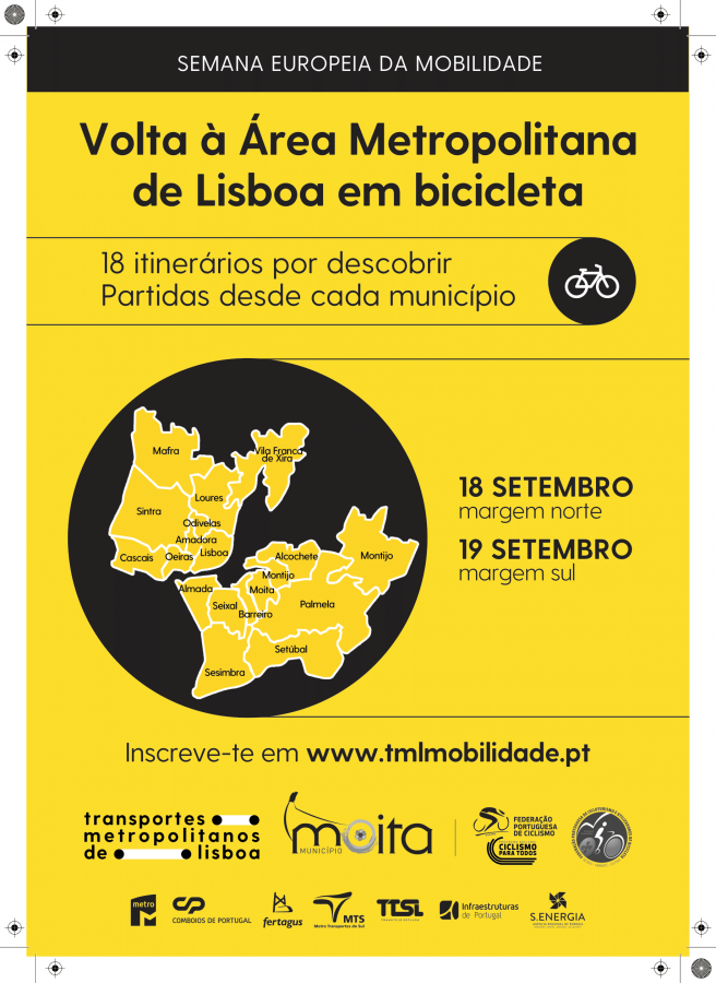 Volta à Área Metropolitana de Lisboa em Bicicleta Município da Moita associa-se à Semana Europeia da Mobilidade 2021