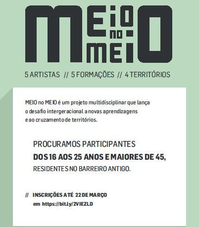 Barreiro - Hoje 17 horas Sessão de Esclarecimento na Escola Conde Ferreira MEIO no MEIO procura participantes residentes no Barreiro antigo . Inclusão social através de práticas artísticas