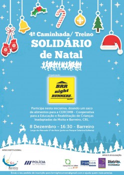 Barreiro - Caminhada/ Treino Solidário de Natal Oferta de alimentos não perecíveis à CERCIMB