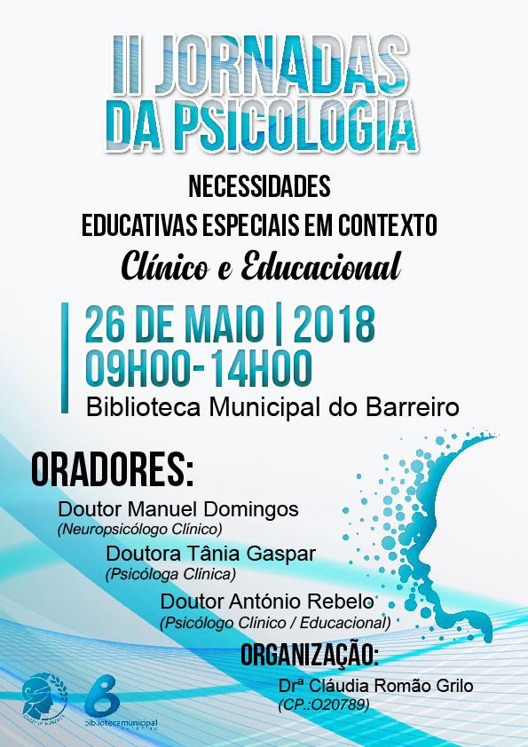 Na Biblioteca Municipal do Barreiro II Jornadas da Psicologia em Contexto Clínico e Educacional