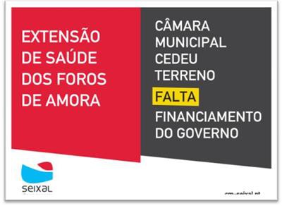 Seixal necessita de mais cuidados de saúde Construção da unidade de saúde dos Foros de Amora é urgente e fundamental para a saúde da população