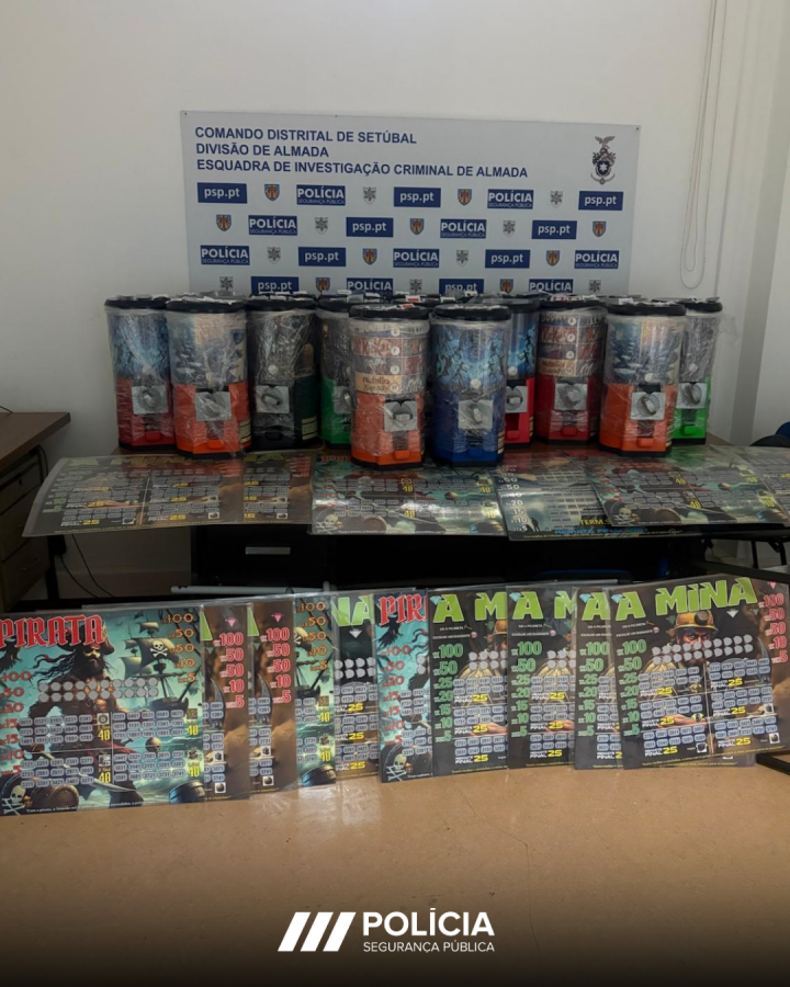 Almada – Apreensão de jogos de fortuna ou azar Apreendidas dezoito máquinas de jogo Marca Tombola Mecânica