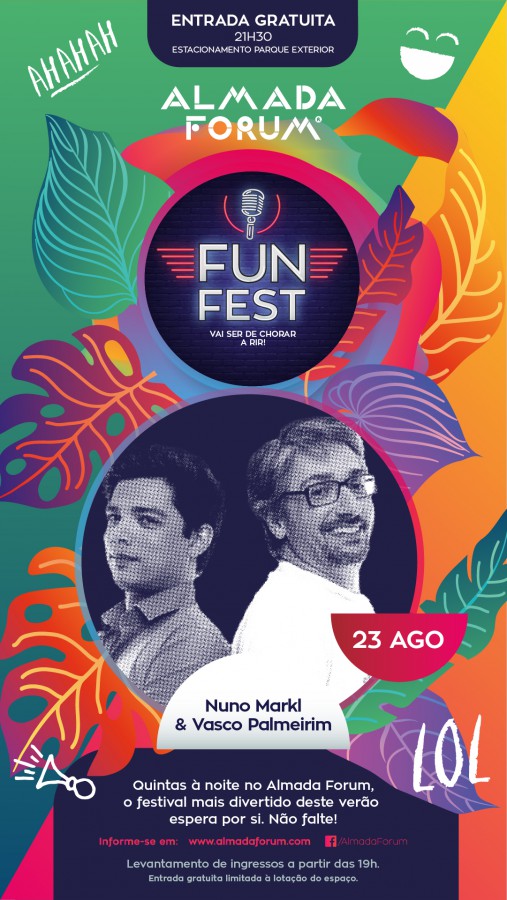 Dupla Top Genious prepara-se para subir ao palco do «Fun Fest» no Almada Forum Nuno Markl e Vasco Palmeirim vão mostrar os engraçadinhos da turma