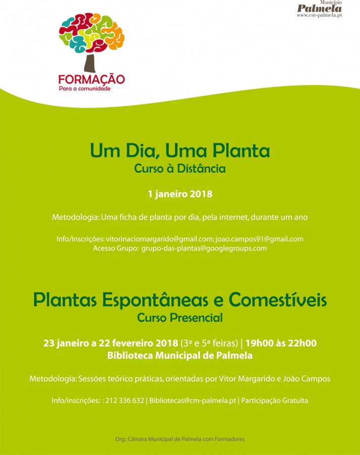 Palmela - Cursos presenciais e à distância sobre plantas Formação para a Comunidade