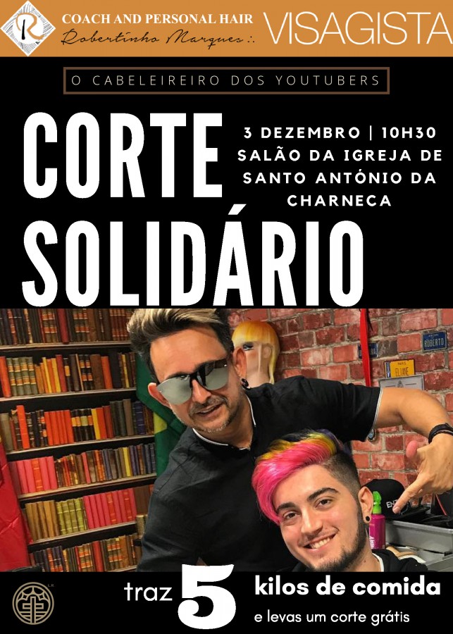 Robertinho Marques 8º melhor cabeleireiro do mundo no Barreiro Cabeleireiro dos youtubers portugueses no salão da Igreja de Santo António da Charneca