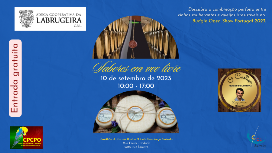 BARREIRO – No Pavilhão da Escola Luís Mendonça Furtado Sabores em Voo Livre no âmbito do Budgie Open Show Portugal 2023