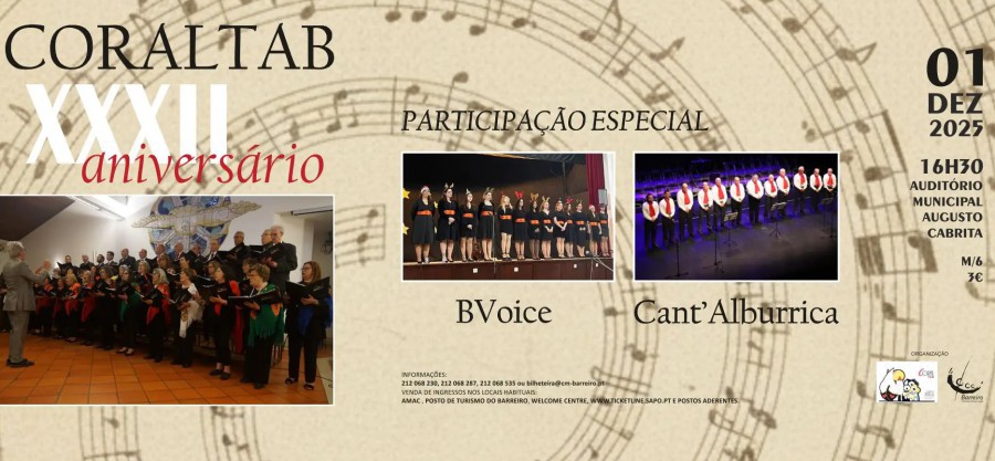 Coral dos Trabalhadores das Autarquias do Barreiro Concerto Comemorativo do 32º aniversário do Coral TAB