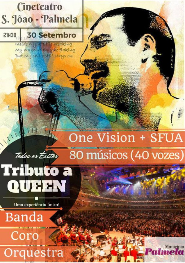 Em palco no Cine-teatro S. João em Palmela Tributo aos Queen reúne 80 músicos