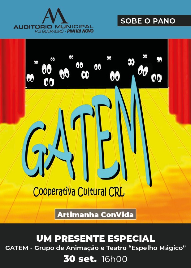 No Auditório de Pinhal Novo - Palmela "Espelho Mágico” com a peça a peça de teatro infantil “Um Presente Especial”.