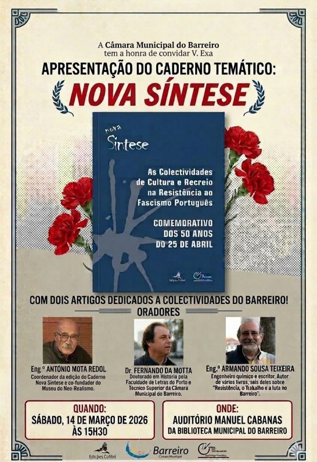 Na Biblioteca Municipal do Barreiro Apresentação do Caderno Temático «Nova Sínteses» comemorativo dos 50 anos do 25 de Abril