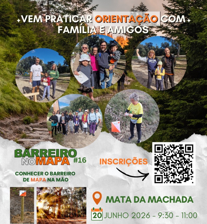 Uma manhã de orientação, natureza e diversão em família Barreiro no Mapa regressa à Mata da Machada . dia 20 de junho